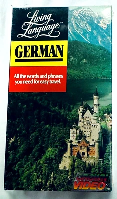 Living Language GERMAN VHS Crown Video Travel Shopping Airport Hotel Rest. - NEW - Image 1 of 4