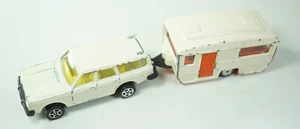 Vintage 1970's Corgi Juniors Volvo 245DL Estate Cream Beige Car & Caravan - Picture 1 of 13