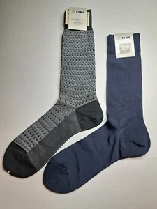 2 Paar D. Fine Las Vegas Anzugsocken Größe 10-13 schwarz/grau Argyle & einfarbig marineblau - Bild 1 von 11
