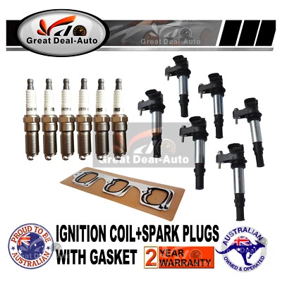 FOR HOLDEN COMMODORE VZ SV6 COIL PACK PLUGS GASKET 3.6L FULL KIT SEDAN WAGON UTE - image 1 of 4