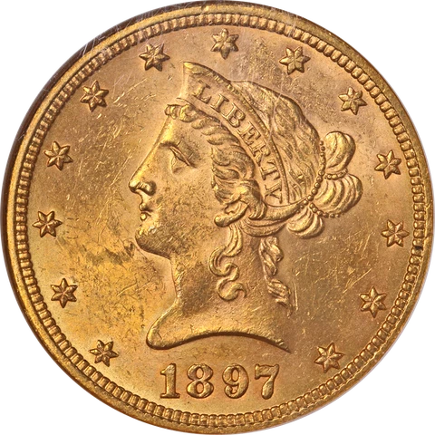 1897-P Liberty Gold $10 NGC MS63 Great Eye Appeal Strong Strike Cover
