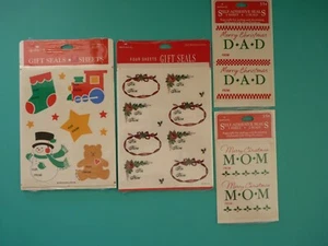 Vintage Hallmark Stickers CHRISTMAS GIFT SEALS (10) Sheets Sealed Packages - Picture 1 of 3