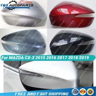 side Mirror Cover For Mazda CX-3 2015 -2019 Door Wing Mirror Housing Shell cap - Image 1 of 4