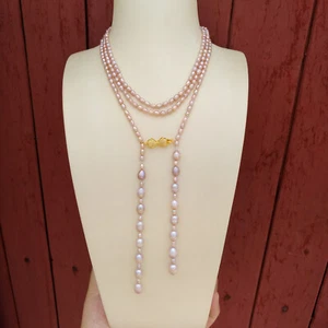 60inch Elegant Natural AAA+ South Sea purple Multi-color Pearl Necklace 152cm - Picture 1 of 5