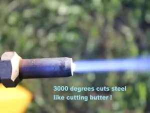Oxygen Gasoline Cutting Torch Big SAVINGS Vs Acetylene propane Cut 4" Steel - Picture 1 of 7