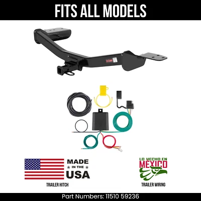 适用于 14-17 INFINITI QX50 拖车挂接 + 4 路接线适用于所有型号的弯头拖曳套件 — 第 1/4 张图片