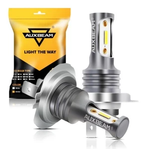AUXBEAM Motorcycle 6000K H7 360° COB LED Headlight Bulb Kit High Low Beam F-GC3 - Picture 1 of 12