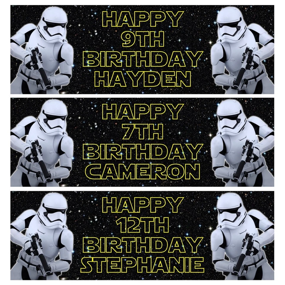 Banners personalizados de aniversário STORMTROOPERS - Banners de aniversário Star Wars - Imagem 1 de 1