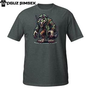 Werewolf T-Shirt | Hooded Zombie Wolf Monster Design | Horror Streetwear Tee - Picture 1 of 33