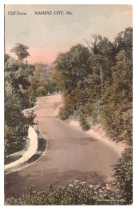 Hand Colored Cliff Drive, Kansas City, Missouri Postcard - Picture 1 of 2