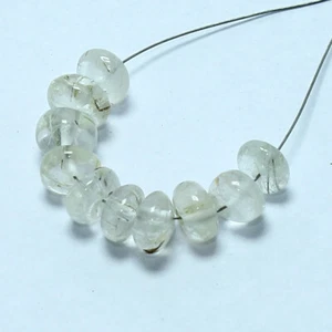 Golden Rutile Smooth Rondelle Beads Briolette Natural Loose Gemstone Jewelry - Picture 1 of 3