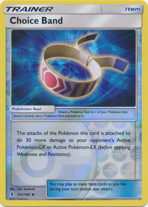 Pokemon - Choice Band - 121/145 - Uncommon - Reverse Holo - Sun & Moon Guardians - Image 1 of 1