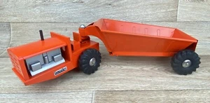 Vintage Structo Toys Orange Pressed Steel Metal Bottom Dump Truck Hauler - Picture 1 of 24