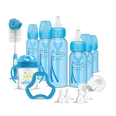Dr Brown's Natural Flow Anti Colic Baby Bottle Gift Set Blue 8oz 4oz BPA Free - Image 1 of 4