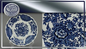 Untertasse 15,5cm "Windsor" von Ridgway blau fasan England - Bild 1 von 2