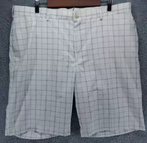 Top Flite Men's Golf Shorts Size 40 White Gray Windowpane Check Flat Front EUC - Picture 1 of 7