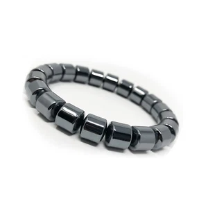 Hematite Non-Magnetic Bracelet Mens Womens Unisex Adjustable Size Black X13 - Picture 1 of 4