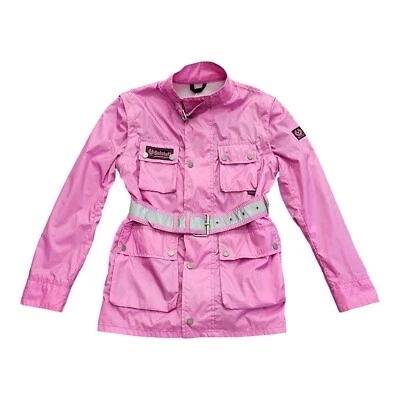 Belstaff Rallymaster 350 Kids Jacket Age 10 Vintage Biker Pink Belted Coat K232 — 第 1/4 张图片