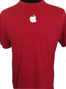 Camiseta roja con logotipo de Apple para hombre grande en L no se vende en tiendas empleados iPhone rara - Imagen 1 de 6