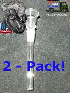 2 Pack: Glass Downstem With Bowl 14MM Male For Glass Water Pipe Replacement - Picture 1 of 5