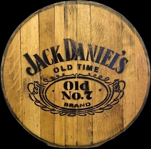 Reclaimed Logo Printed Oak Whiskey Barrel Lid Wall Decor Bar Man cave / Bar..... - Picture 1 of 2