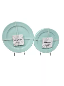 Tommy Bahama Melamine Plates Light Green 4 Salad Dessert 4 Dinner New - Picture 1 of 5