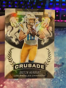 Panini Rookies And Stars 2020 Justin Herbert White Prizm Crusade RC - Imagen 1 de 7