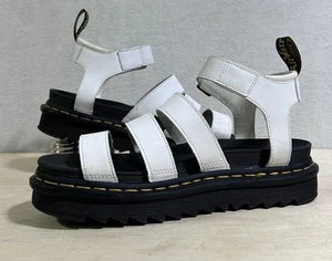 Sandali alla caviglia Doc Martens Blaire bianchi plateau pelle taglia US 9 - Foto 1 di 7
