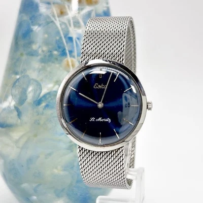 Reloj Pulsera ESKA St. Moritz 10-128 Vintage Herido a Mano Usado Foto 1 de 4