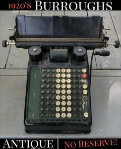 ✨VINTAGE✨ 1920's Burroughs Portable Adding Machine Register Keys Lever Work - Picture 1 of 21