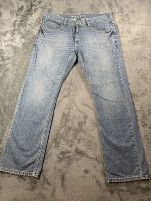 Request Jeans Jeans Mens 36x32 Light Wash Blue Straight Leg Premium Button Flap - Image 1 of 4