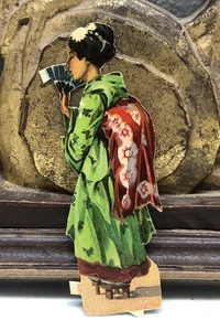 Victoran Die Cut Asian Lady Scrap Fan - L5 - Foto 1 di 5