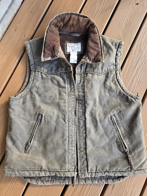 Chaleco estilo cazador clásico Cripple Creek para hombre marrón tostado con cremallera talla grande Foto 1 de 4