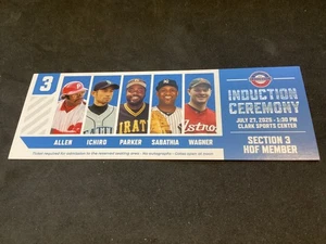 2025 BIGLIETTO INDUZIONE BASEBALL HOF ALLEN/PARKER/ICHIRO/SABATHIA/WAGNER-SEC 3 - Foto 1 di 2