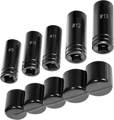 71670 Large Tap Socket Set 5 Pc 1/2"Drive 5/8" 11/16" 3/4" 7/8" 1" SAE Metric - Image 1 of 4