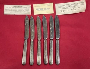 Vintage Tudor Teller Oneida Community versilbert 6er Set Obstmesser  - Bild 1 von 8
