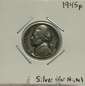 1945 P Jefferson Nickel, ¡35 % plata níquel de guerra! 🔥 - Imagen 1 de 2