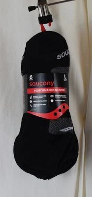 Paquete de 6 calcetines cómodos ventiladores de malla para hombre Saucony negros talla 8-12 Foto 1 de 3