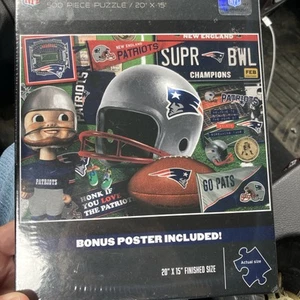 New Factory Sealed New England Patriots 500 Piece Puzzle With Poster G6 - Picture 1 of 2