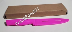 Tupperware Chef Series Utility Knife Sheath 6 In Serrated Blade Neon Pink Cover - Picture 1 of 5