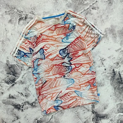 罕见阿迪达斯运动鞋 鱼图案印花 样品 棉 M 码 — 第 1/4 张图片