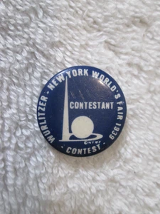 Rare Wurlitzer 1939 New York World's Fair Contest Contestant Pinback Button Pin - Picture 1 of 3