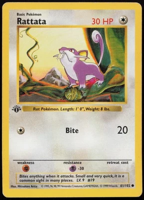 Rattata [1st Edition] #61 Base Set Pokemon Card - Image 1 of 2
