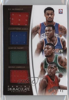 2014-15 Panini Immaculate Quad Relics /49 Bruno Caboclo Marcus Smart Rookie RC - Image 1 of 2
