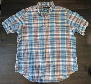 Vintage Polo Ralph Lauren Plaid Shirt Mens XL Short Sleeve Classic Fit Preppy - Picture 1 of 14