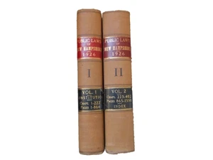 Public Laws of New Hampshire w/state Constitution Two volumes  1925 - Imagen 1 de 4