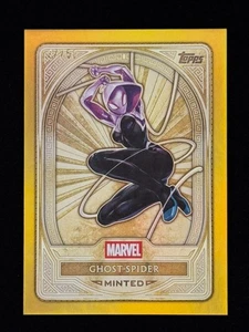 2025 Topps Marvel Mint Ghost Spider 27/50 /50 Gold Refractor #91 Spider Gwen - Picture 1 of 2