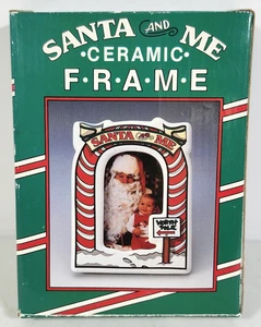 Santa & Me Ceramic Photo Frame Fits 2.25” x 3.5” Photos Holiday Xmas NEW - Picture 1 of 4