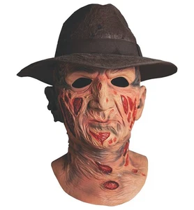 Freddy Kreuger Deluxe A Nightmare on Elm Street Horror Mens Costume Mask & Hat - Picture 1 of 3