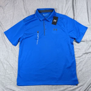 Under Armour Tech Polo Shirt Mens XL Blue Loose Fit Golf Athletic Performance - Picture 1 of 11